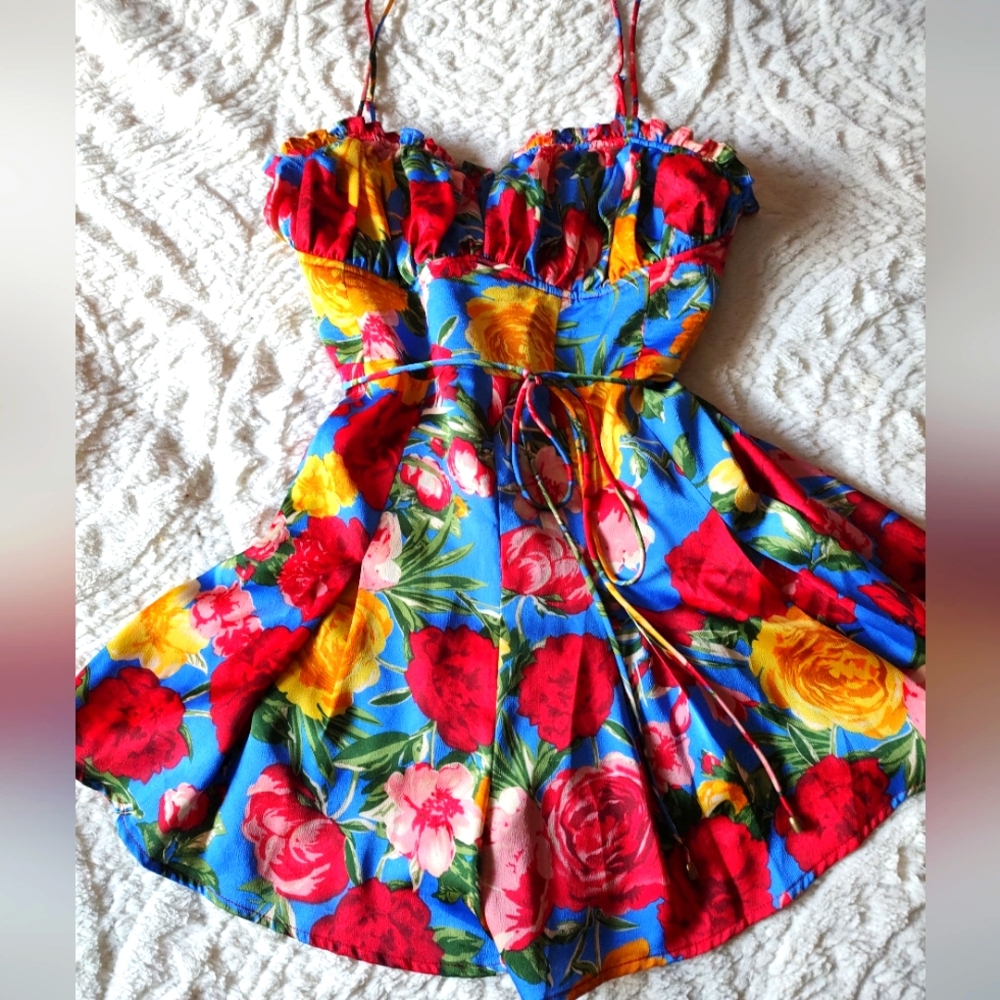 Luxxel Floral Romper Ruffle Ntrim